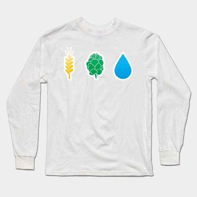 The Basic Ingredients of Beer Long Sleeve T-Shirt by mikewirth